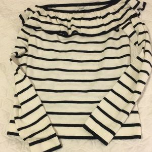 NWT jcrew factory ruffle off the shoulder sweater